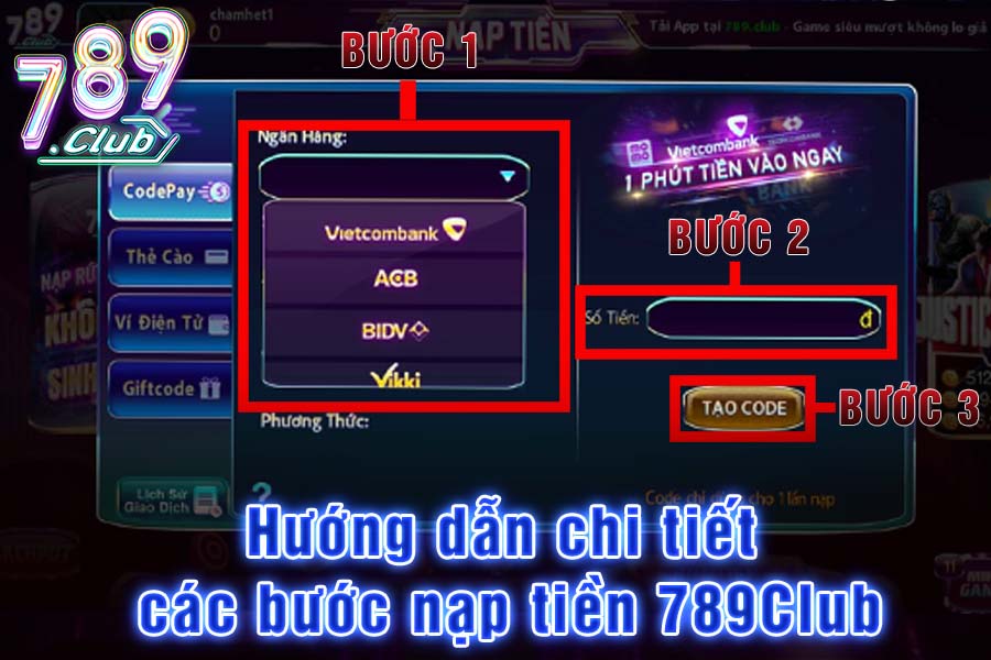 Nạp tiền 789Club qua Code Pay